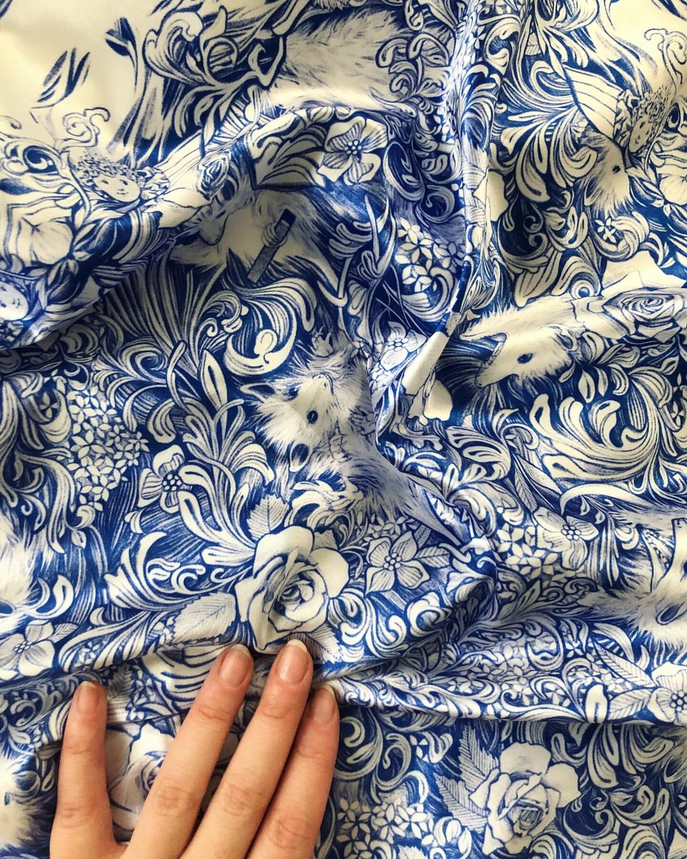 Small Possum Scarf Genuine 100% SILK Satin