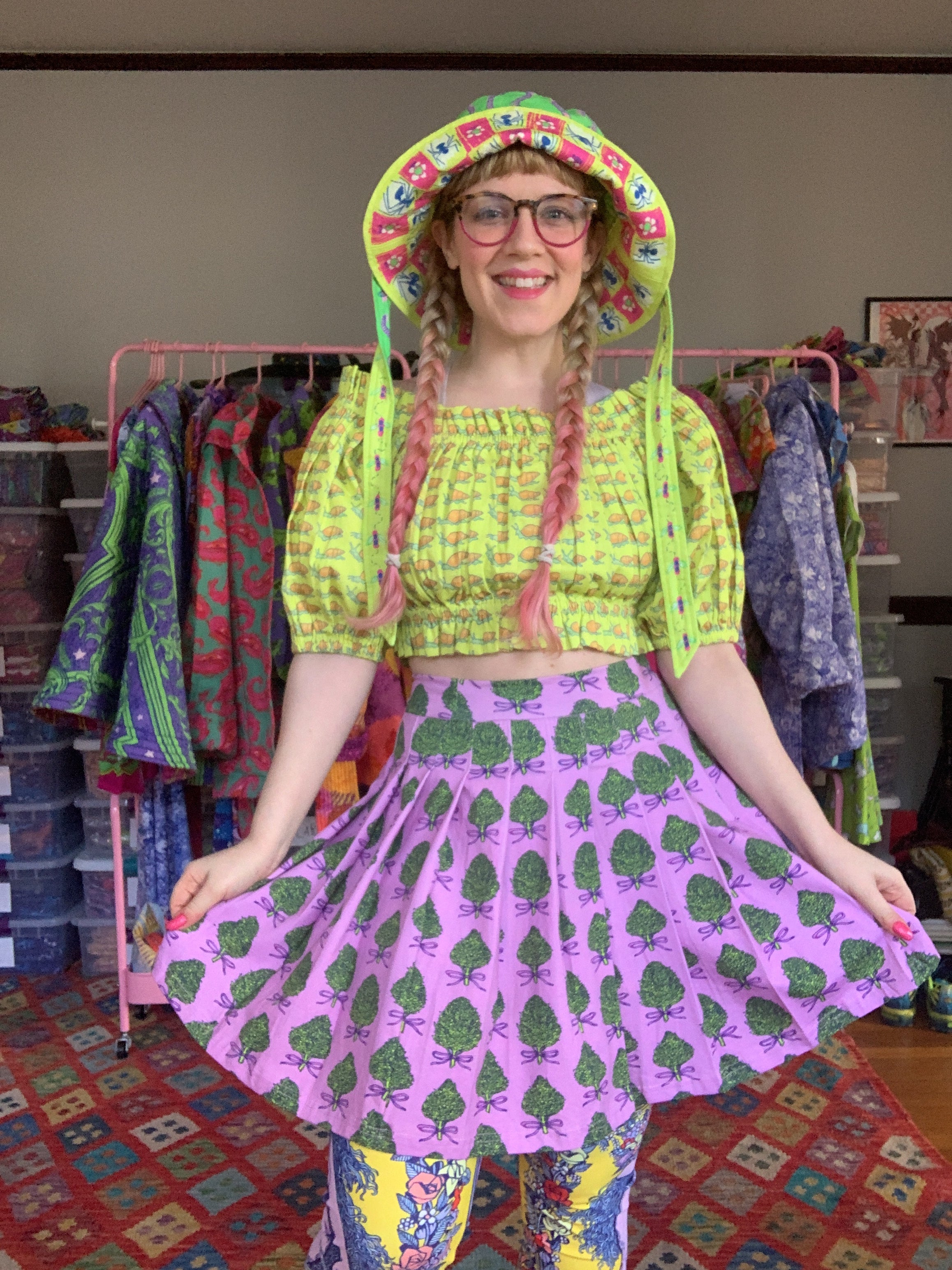 Happy Trees Pleated Nugget Skirt * Beautiful Genius by Jordan