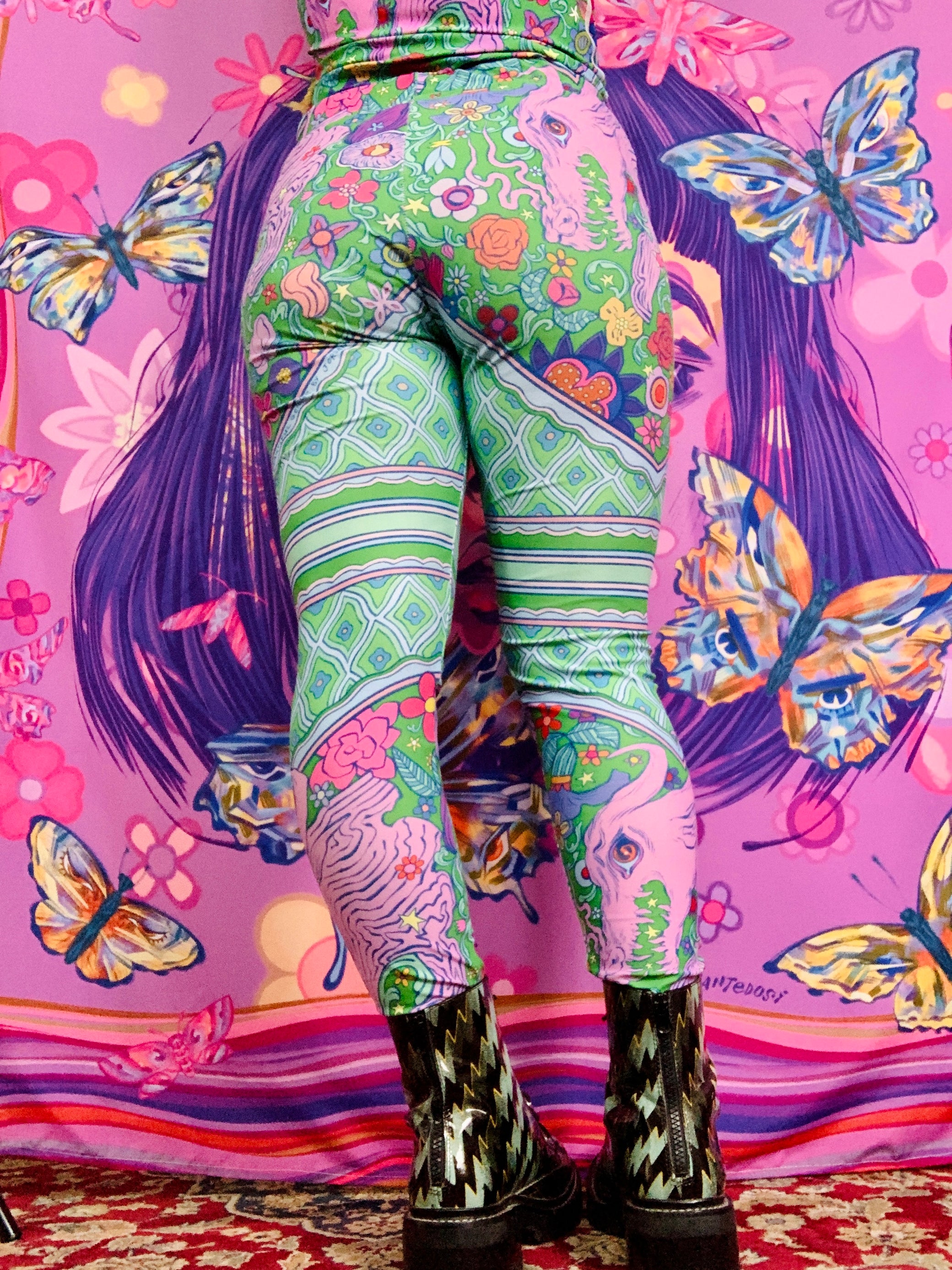 Flower Dragon Leggings (PRE ORDER) * Beautiful Genius by Jordan Piantedosi